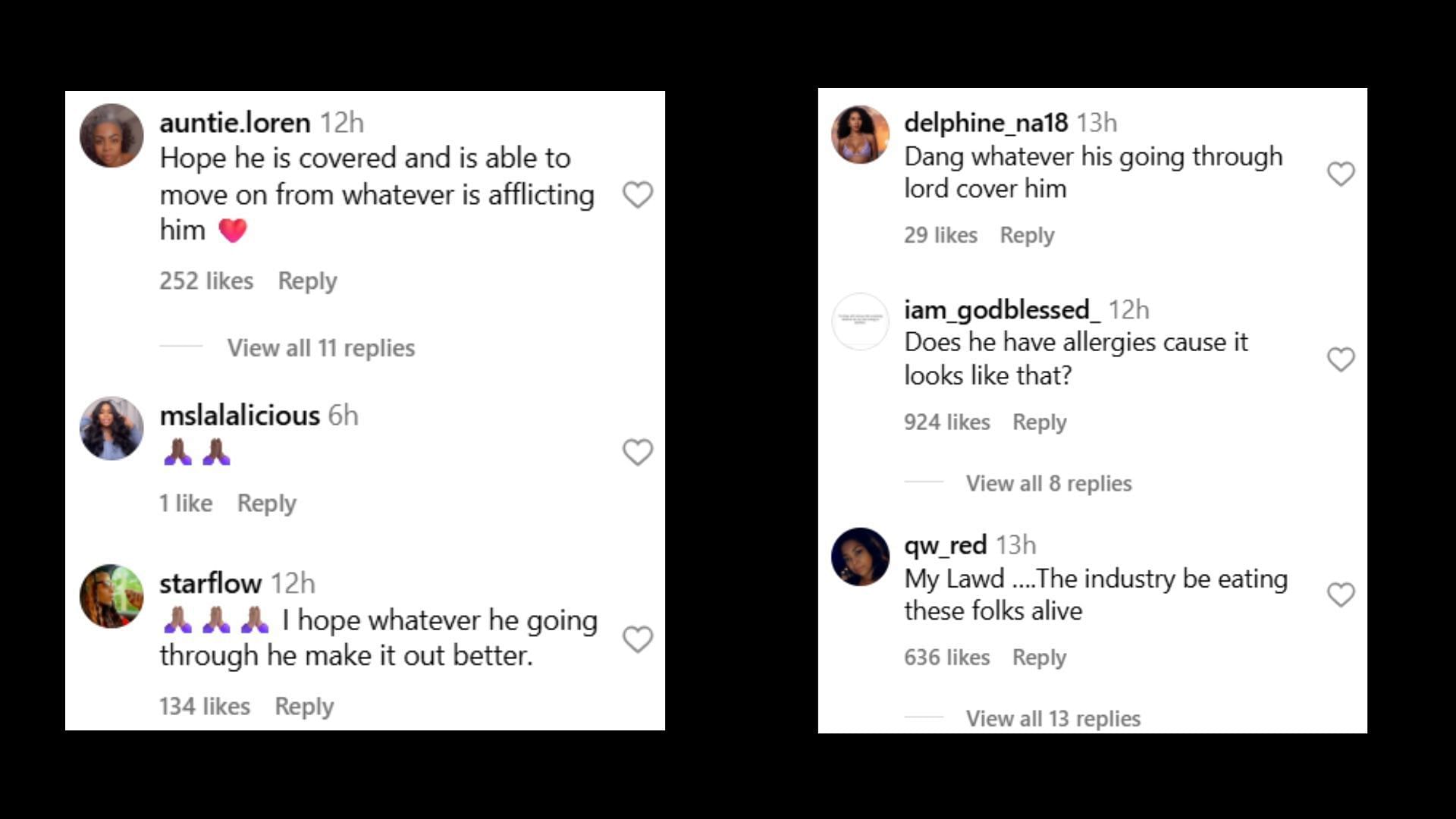 Netizens express concern (Images via Instagram/hollywoodunlocked)